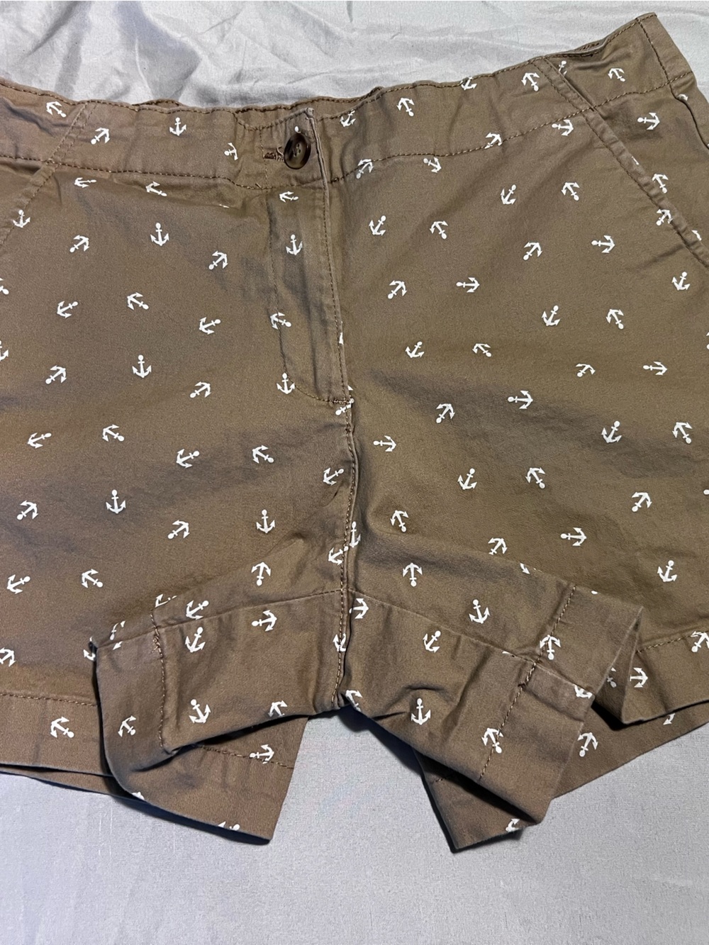 Nautica Brown Anchor Print Bermuda Shorts